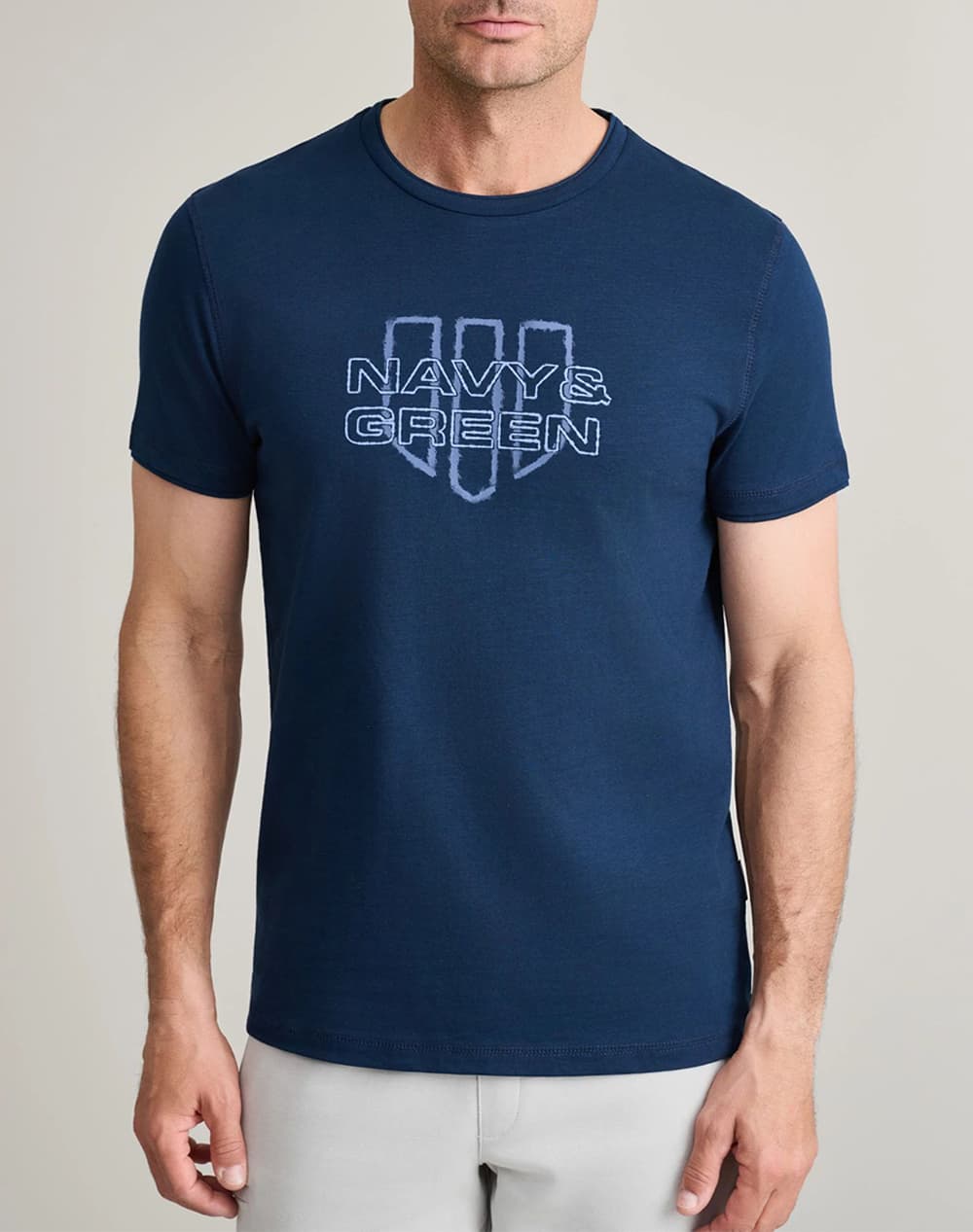 Men's T-Shirts Navy & Green Blue