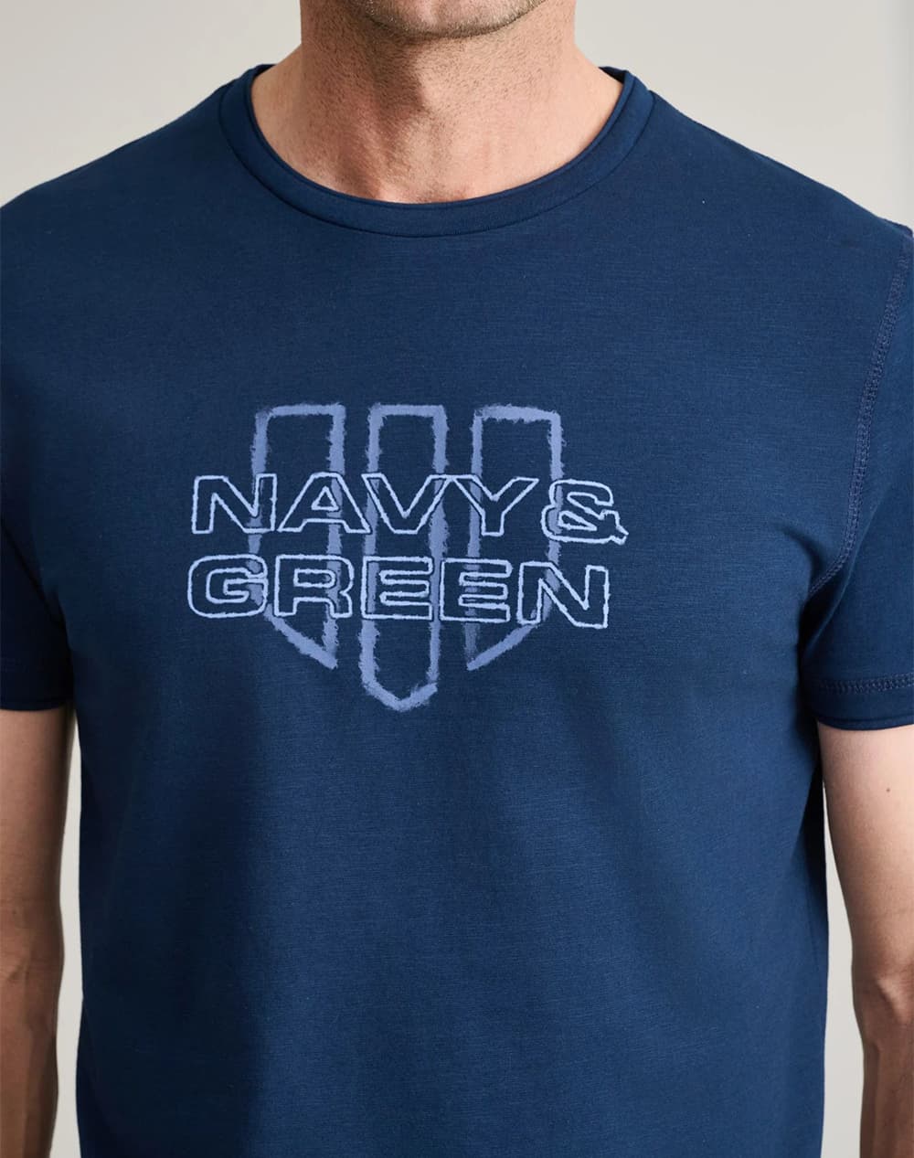 Men's T-Shirts Navy & Green Blue