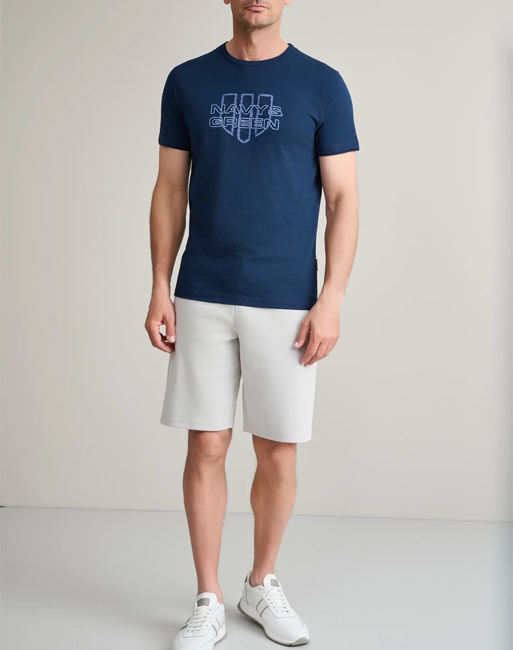 Men's T-Shirts Navy & Green Blue
