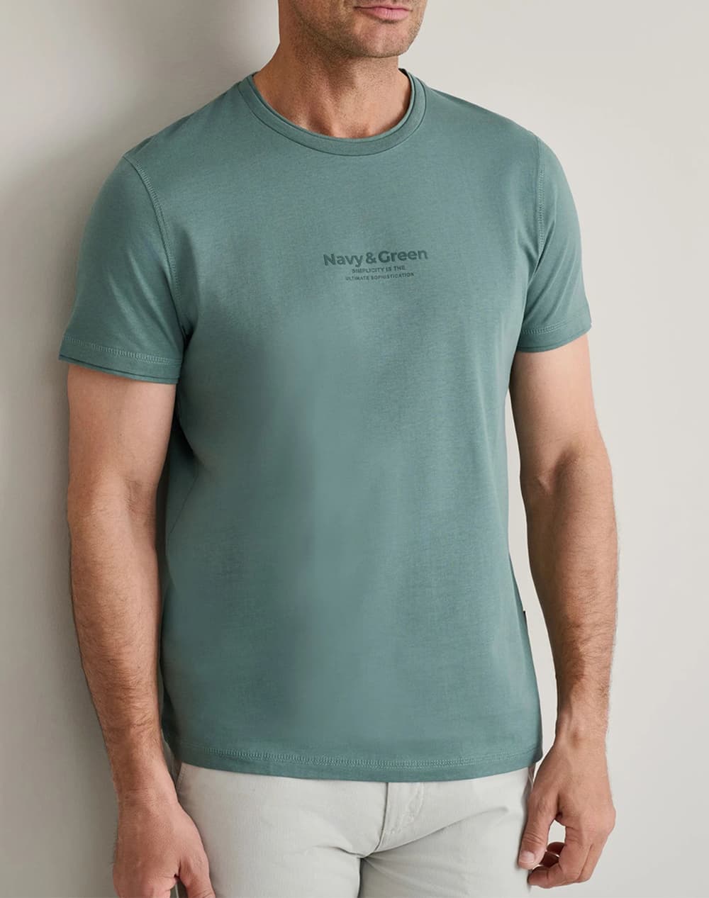 Men's T-Shirts Navy & Green Green