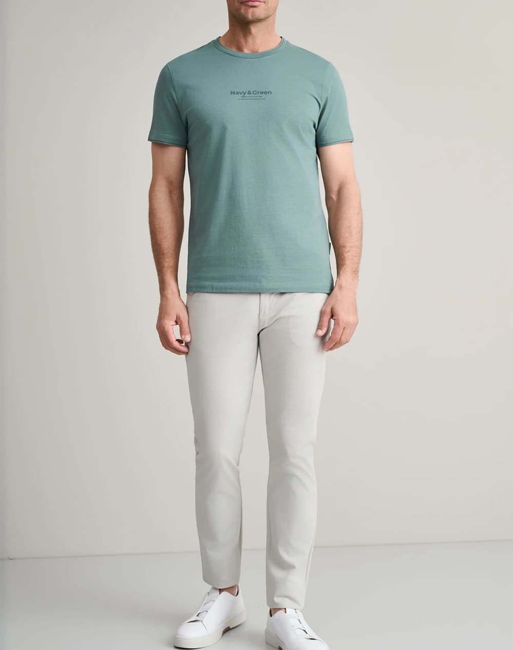 Men's T-Shirts Navy & Green Green