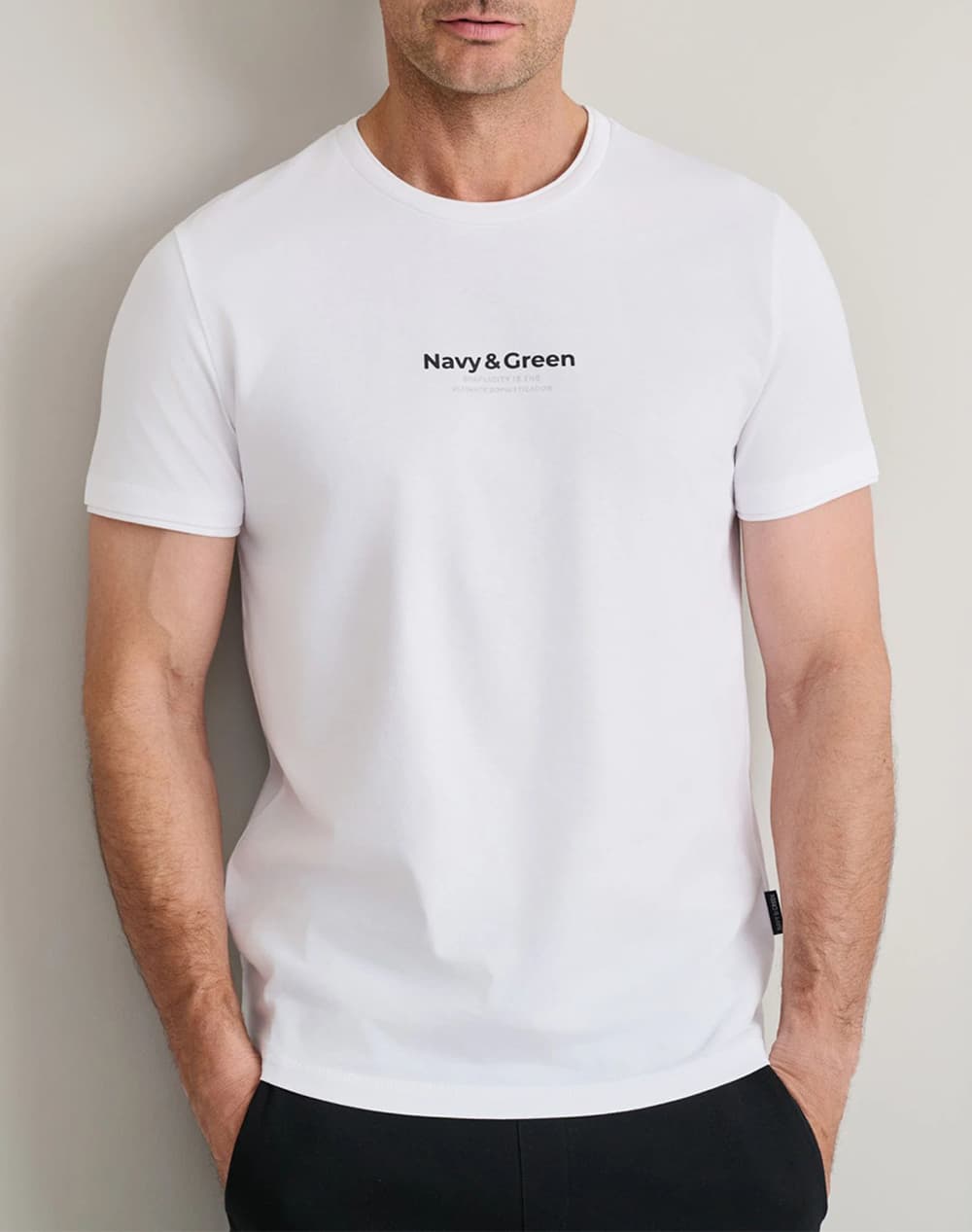 Men's T-Shirts Navy & Green Green