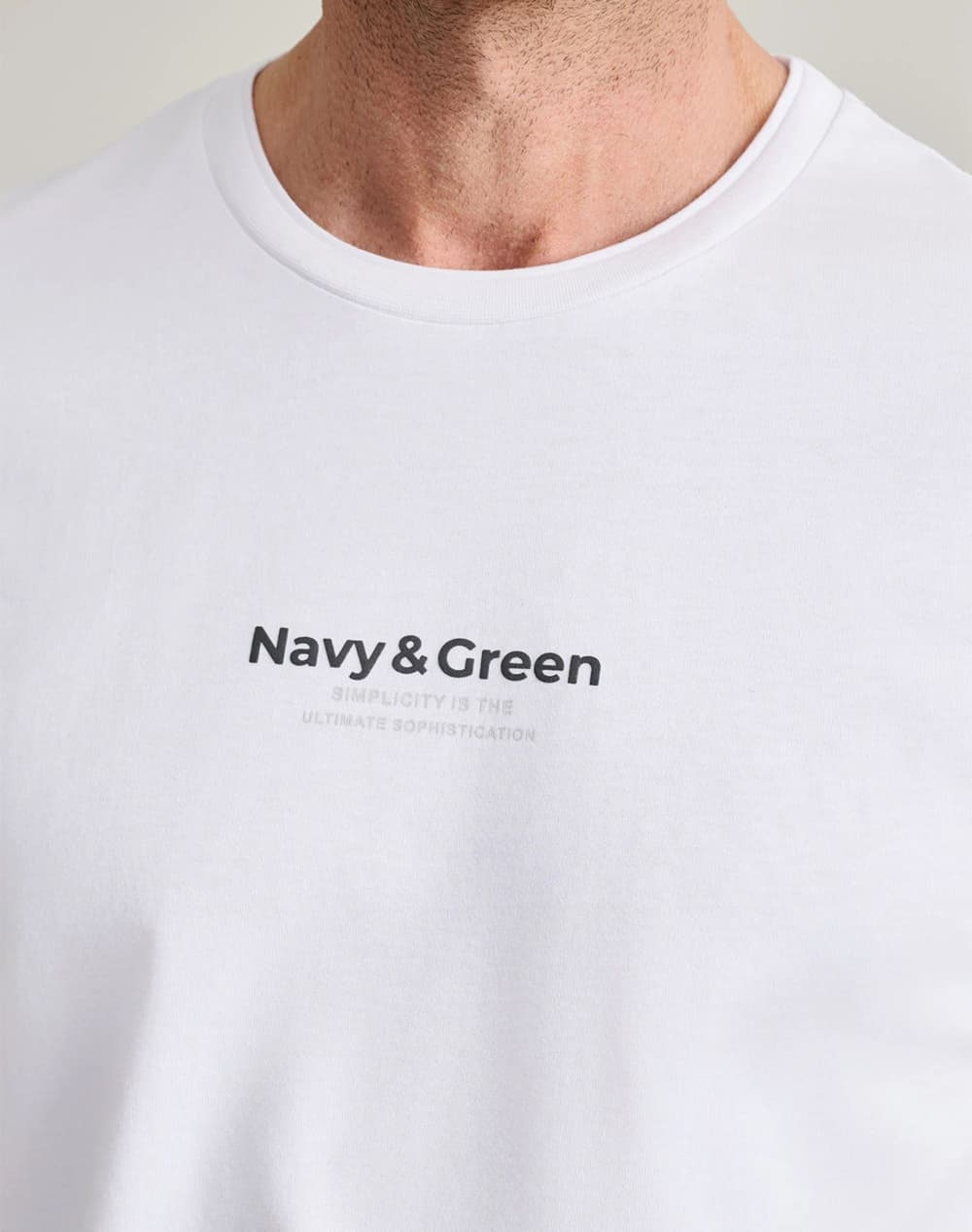 Men's T-Shirts Navy & Green White