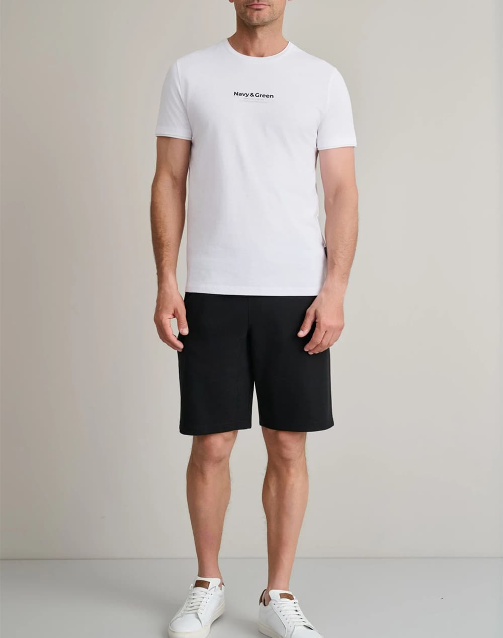 Men's T-Shirts Navy & Green White