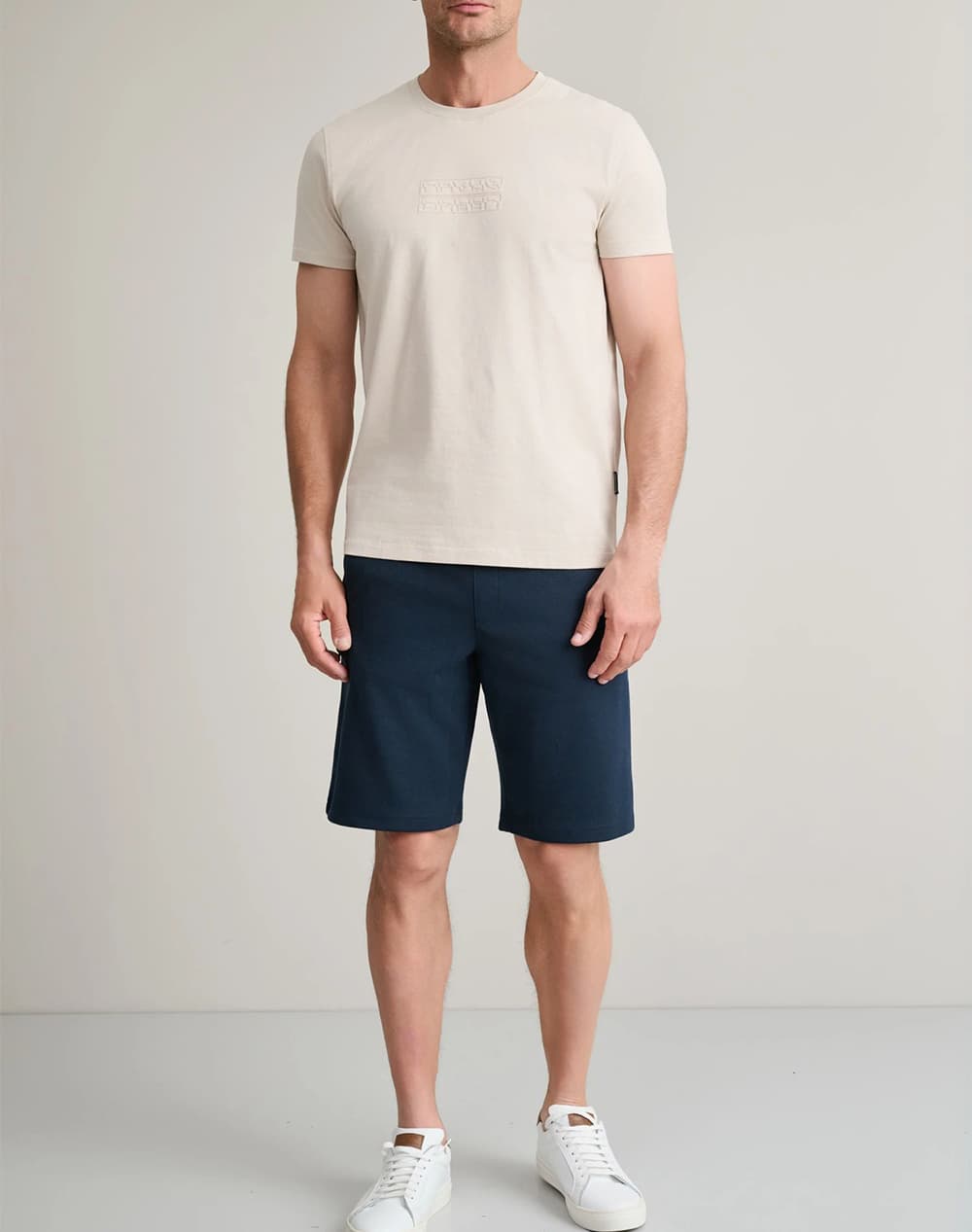 Men's T-Shirts Navy & Green Beige