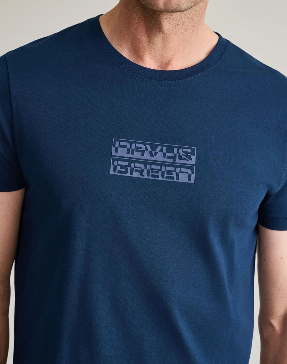 Men's T-Shirts Navy & Green Blue