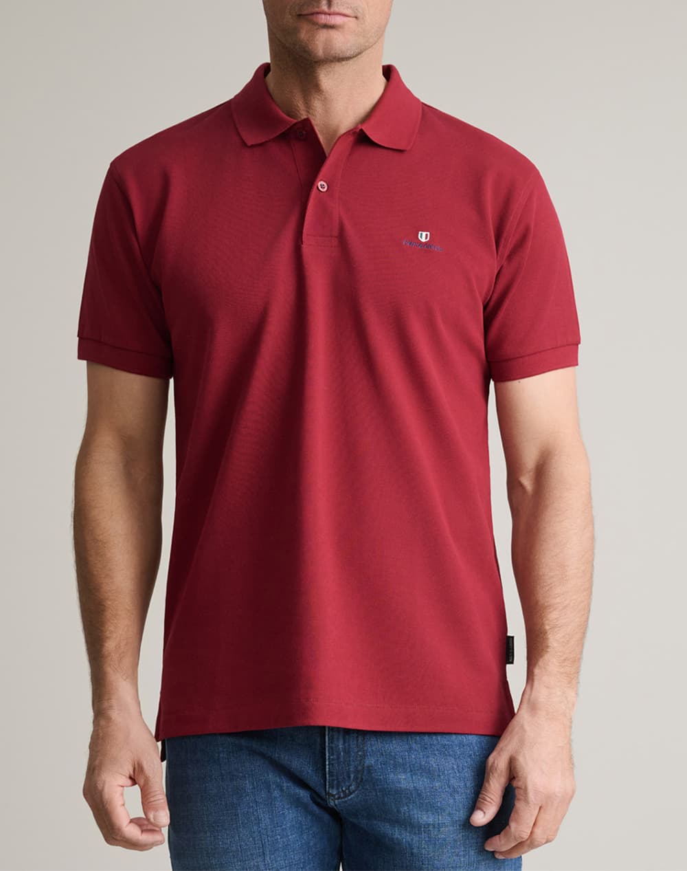 NAVY&GREEN ΜΠΛΟΥΖΑΚΙ ΠΟΛΟ M/ΧΡΩΜΟ, CUSTOM FIT 24GE.300.9-MERLOT Bordeux