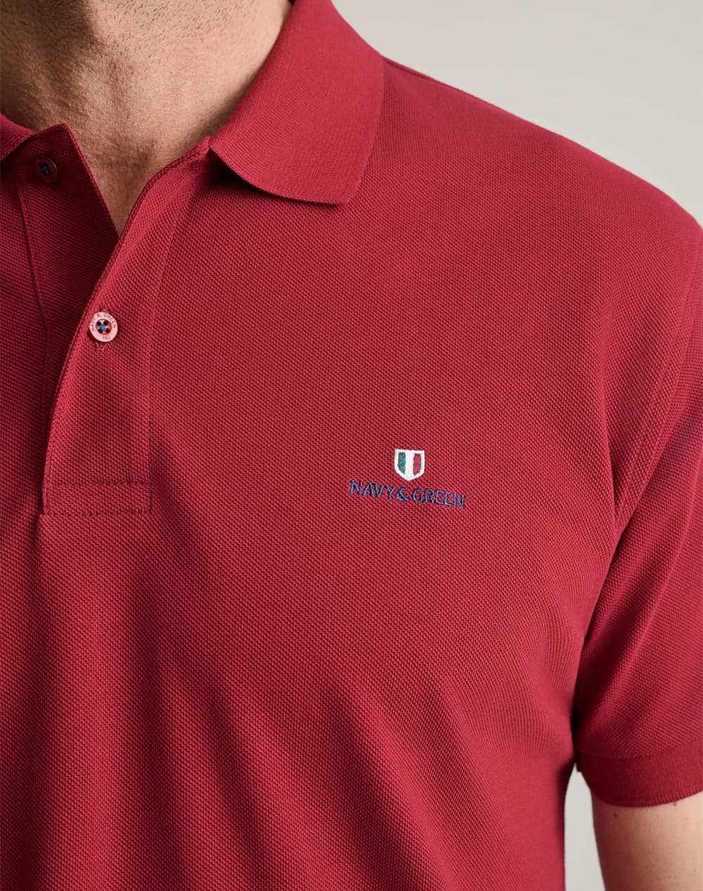 Men's Polo Shirts Navy & Green Bordeaux