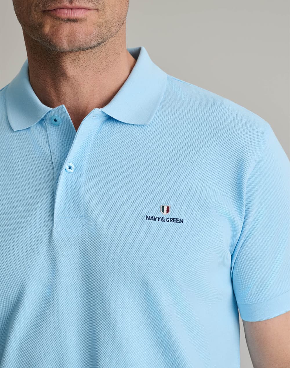 Men's Polo Shirts Navy & Green Blue