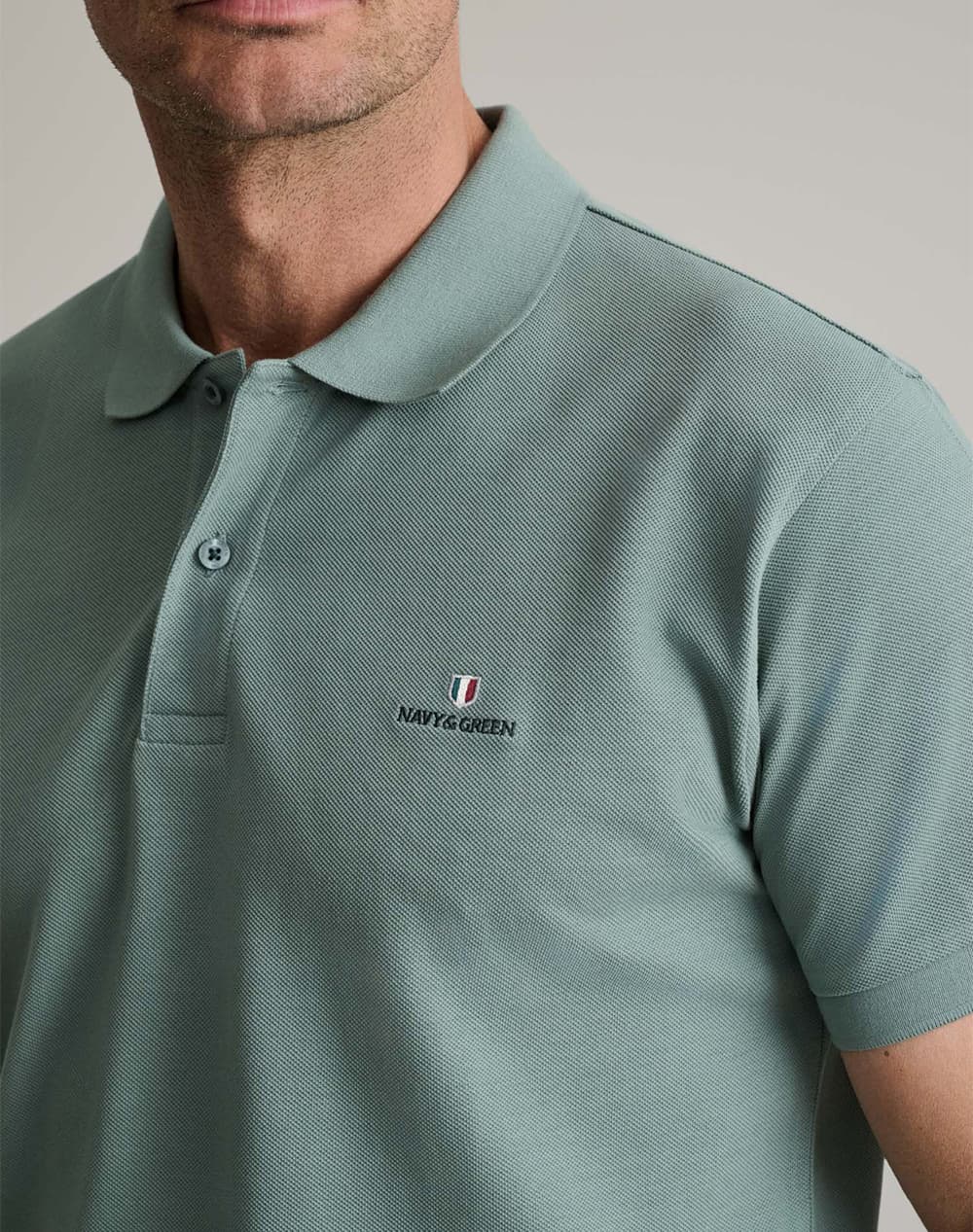 Men's Polo Shirts Navy & Green Multicolor