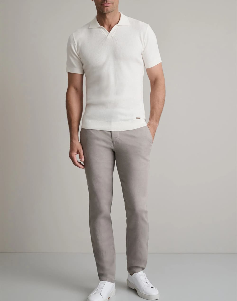 Men's Polo Shirts Navy & Green Ecru