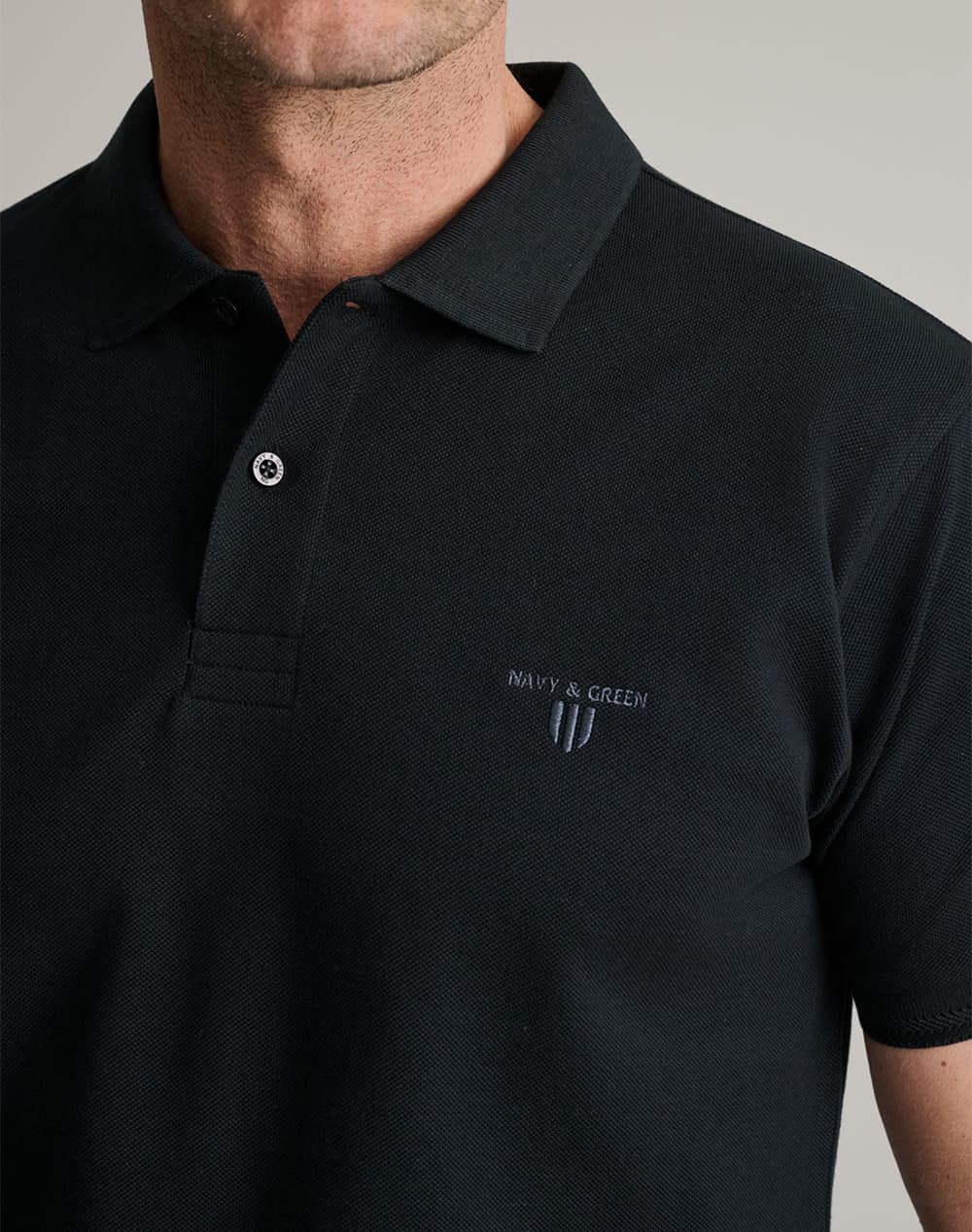 Men's Polo Shirts Navy & Green Black