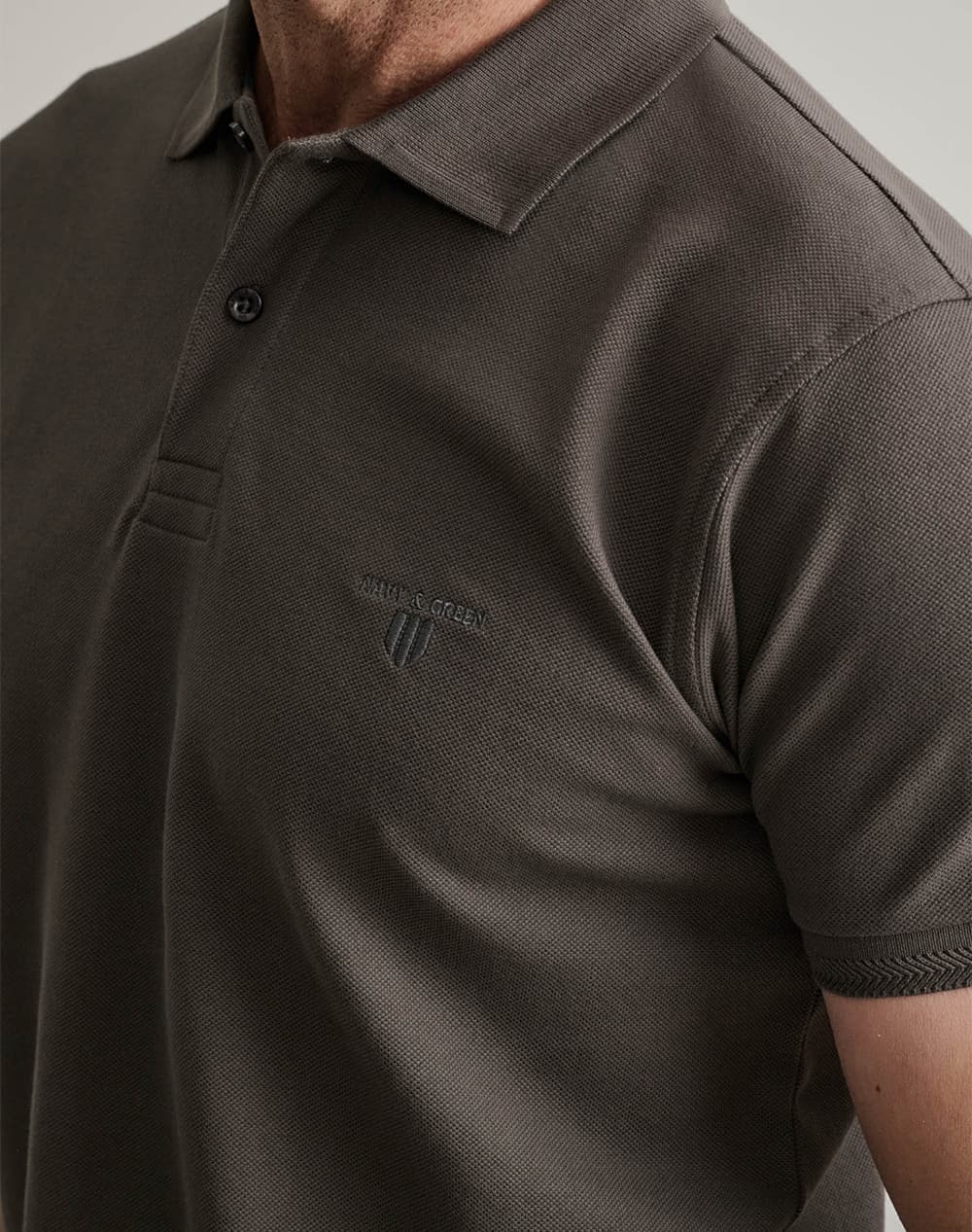 Men's Polo Shirts Navy & Green Brown