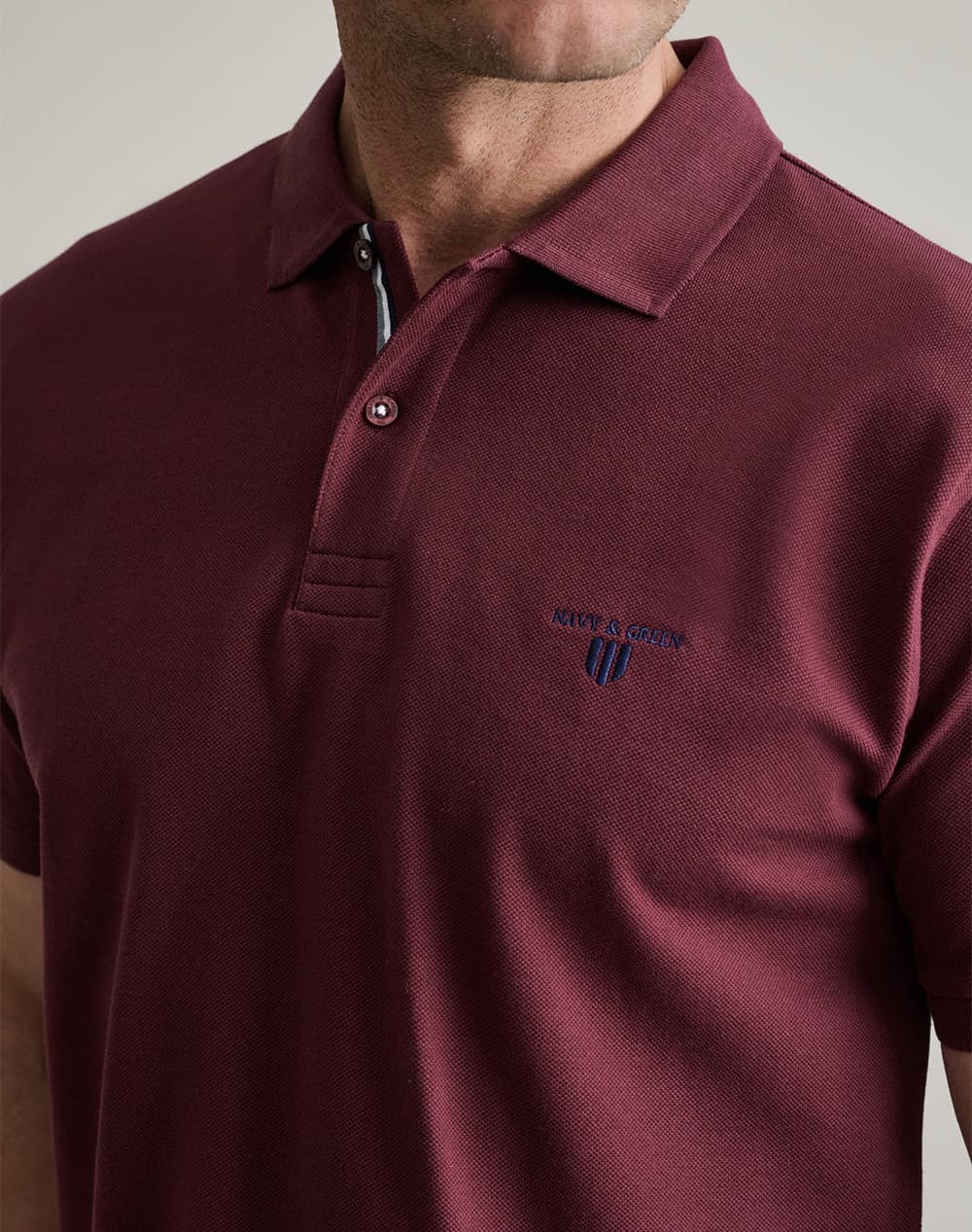 Men's Polo Shirts Navy & Green Bordeaux