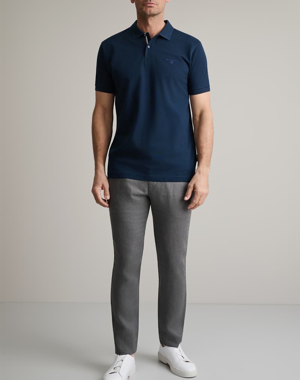 Men's Polo Shirts Navy & Green Blue