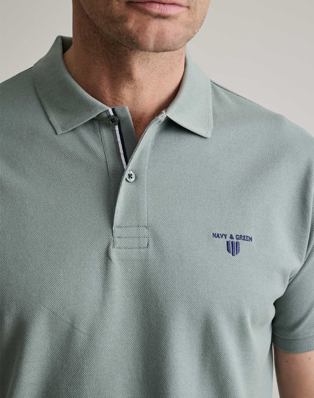 Men's Polo Shirts Navy & Green Multicolor