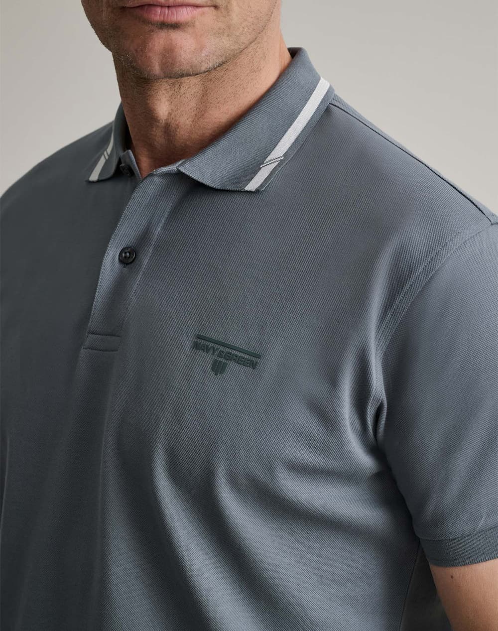 Men's Polo Shirts Navy & Green Gray