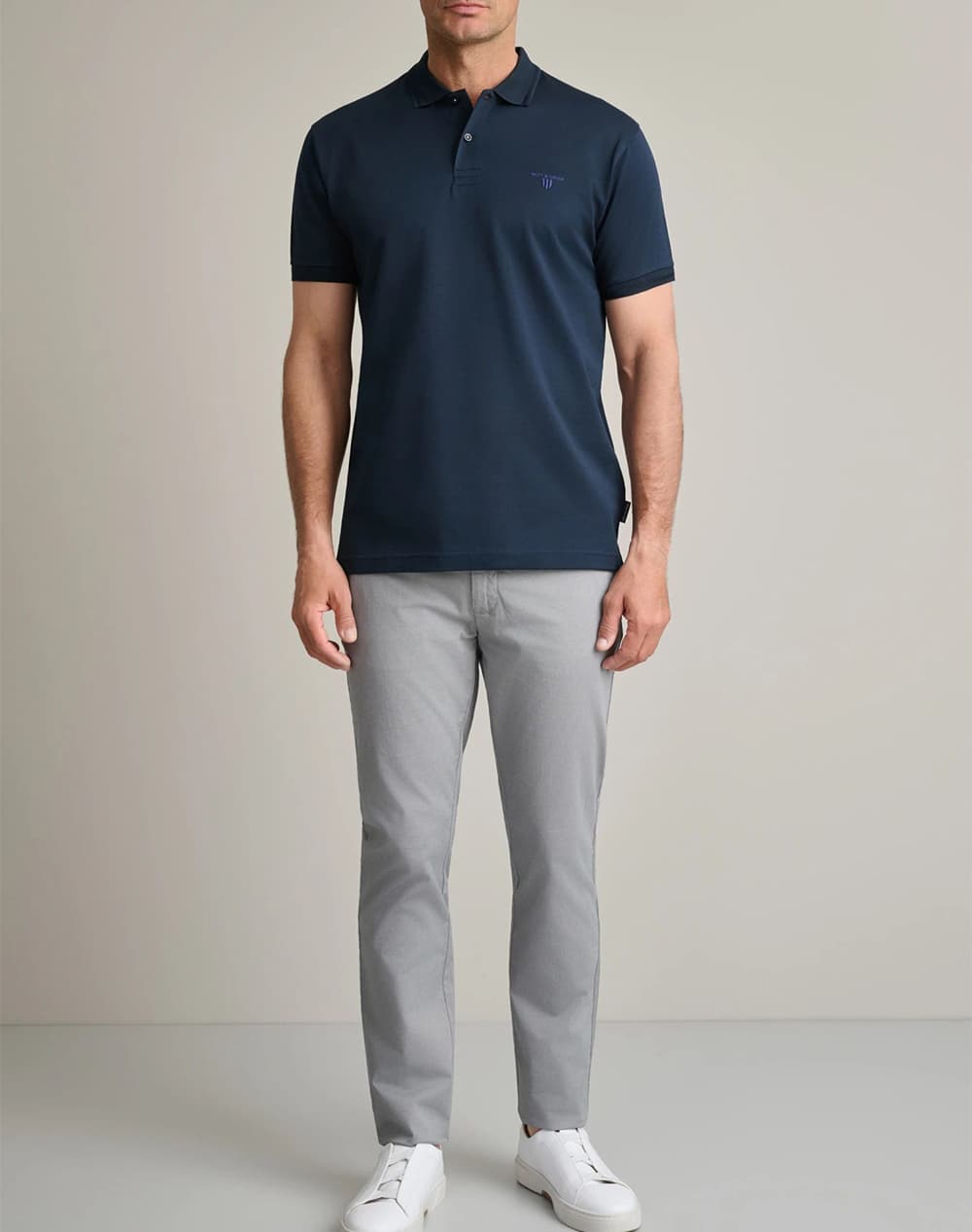 Men's Polo Shirts Navy & Green Blue