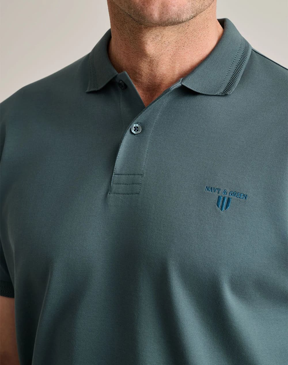 Men's Polo Shirts Navy & Green Multicolor