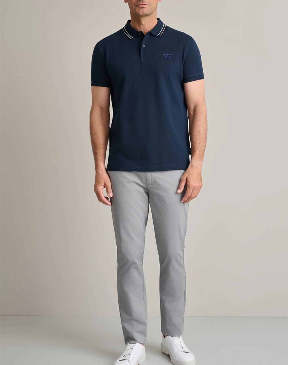 Men's Polo Shirts Navy & Green Blue