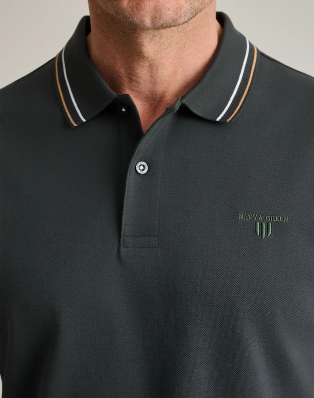 Men's Polo Shirts Navy & Green Green