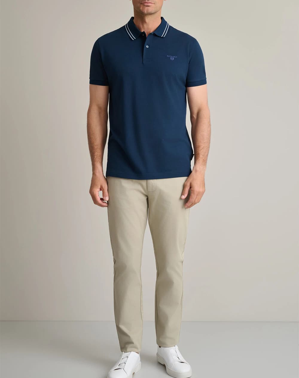 Men's Polo Shirts Navy & Green Blue