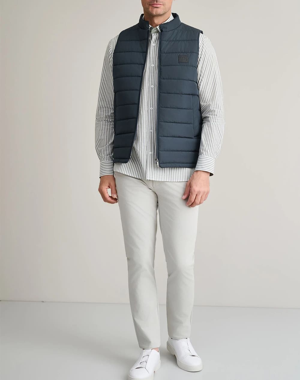 Men's Vests Navy & Green Blue