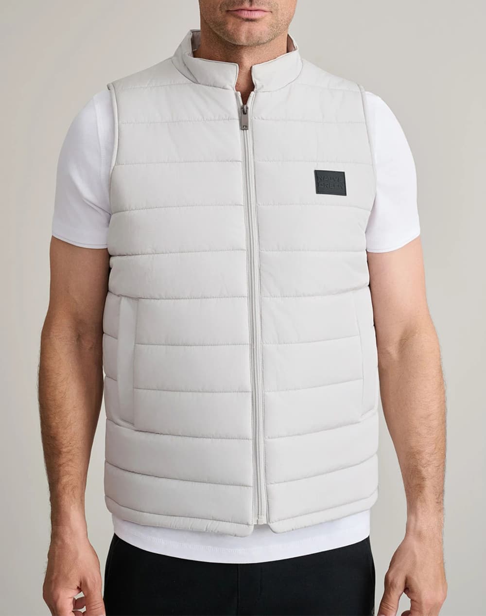 Men's Vests Navy & Green Ecru