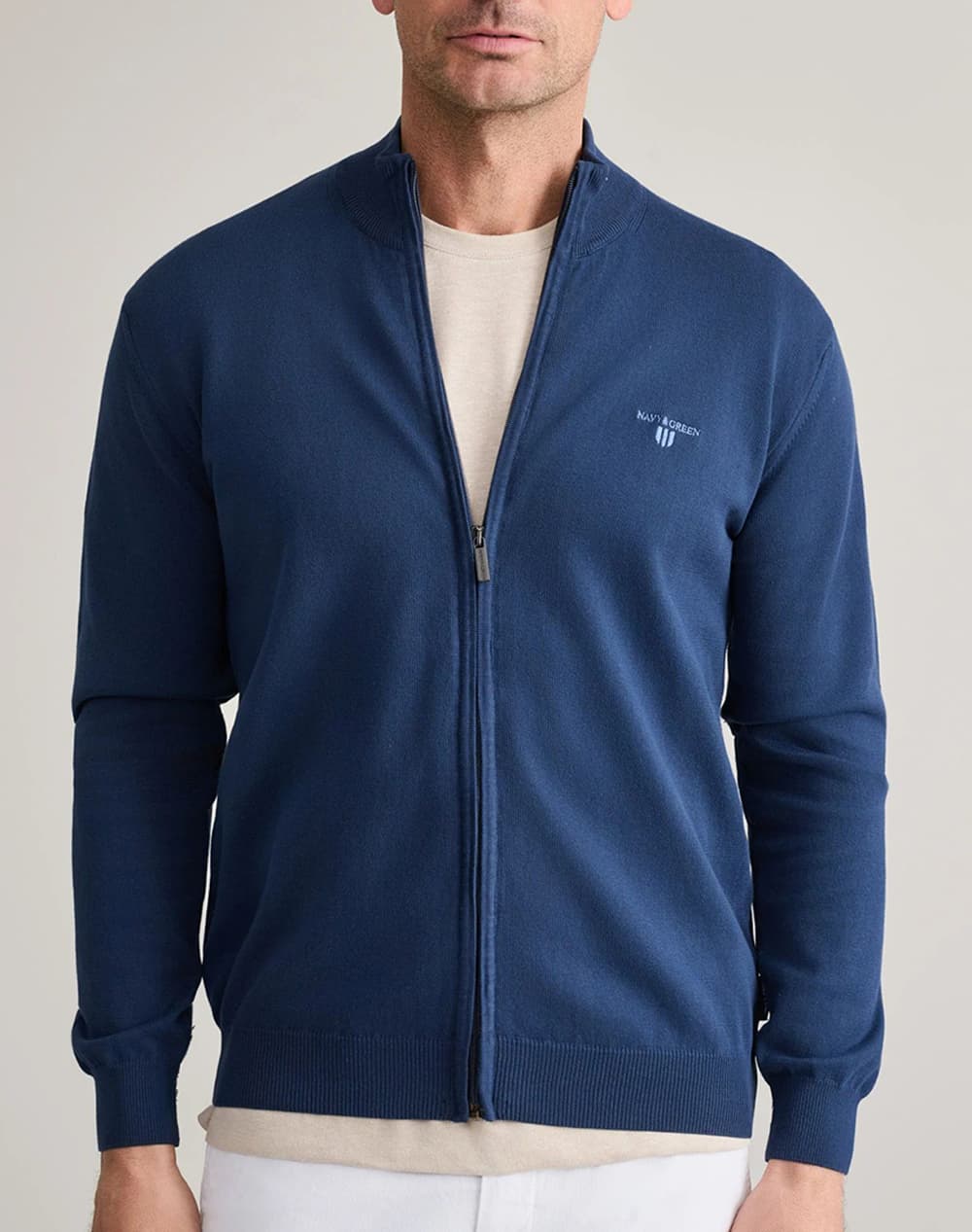 Men's Cardigans Navy & Green Blue