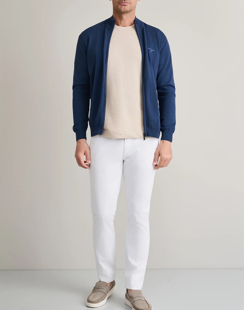 Men's Cardigans Navy & Green Blue