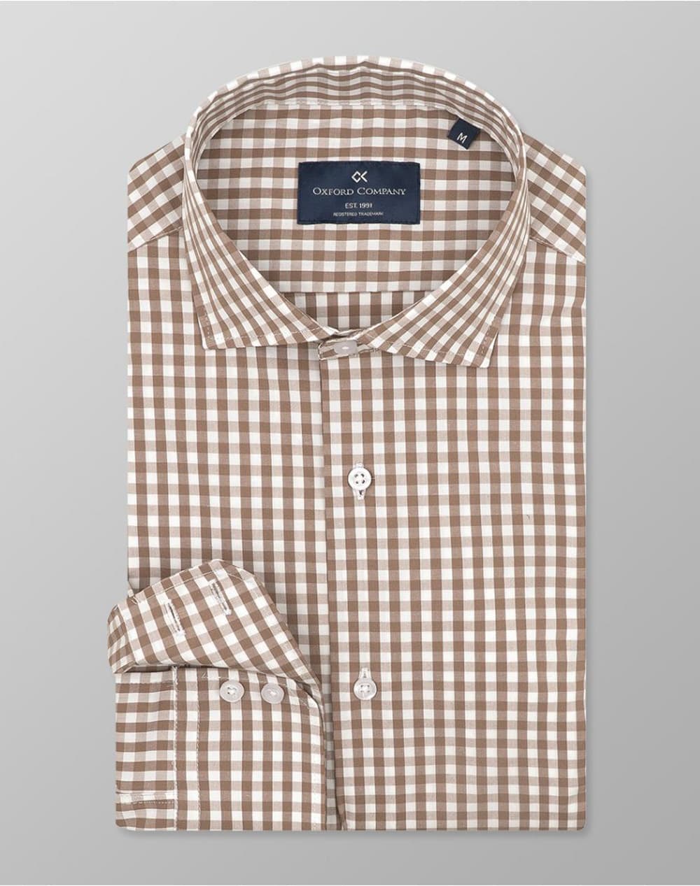 OXFORD COMPANY ROMEO SLIM FIT ΠΟΥΚΑΜΙΣΟ M137-RZ21.03-03 Brown