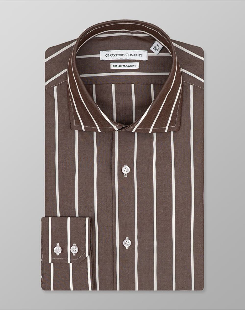 OXFORD COMPANY CLUB SLIM FIT ΠΟΥΚΑΜΙΣΟ M328NRZ21.01-01 Brown