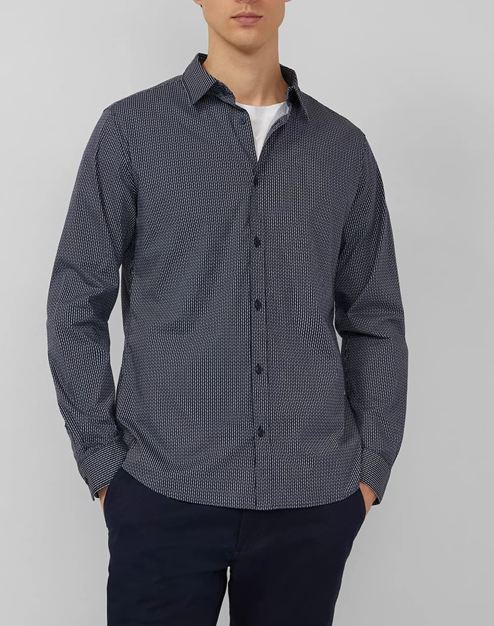 S.OLIVER Πουκάμισο SO2169878-59A0 DarkBlue