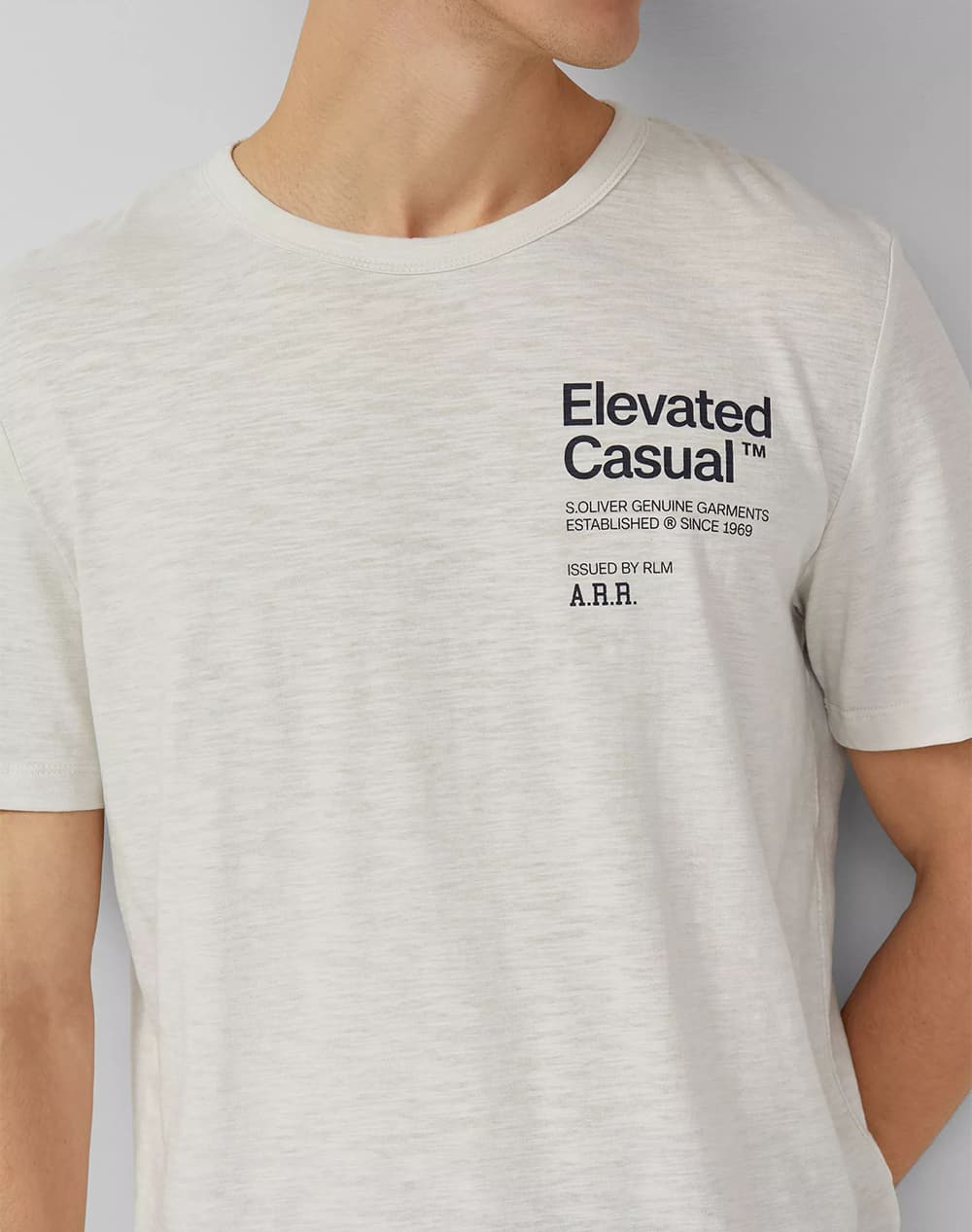 Men's T-Shirts S.Oliver Ecru