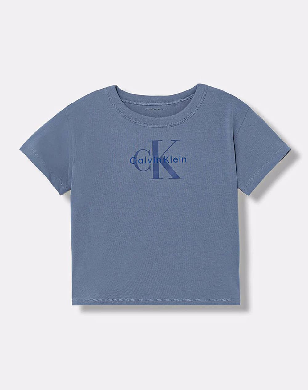 CALVIN KLEIN LIGHT MONOLOGO S/S T-SHIRT IB0IB02610-8Y-16Y-C4I SteelBlue