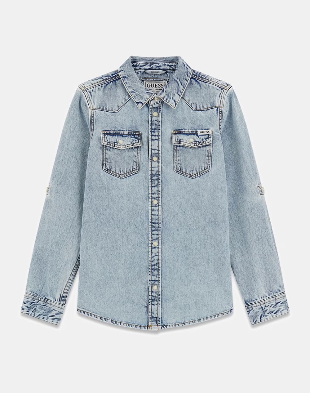 GUESS DENIM ADJ. LS SHIRT ΠΟΥΚΑΜΙΣΟ ΠΑΙΔΙΚΟ BOY L6RH00D4EU0-SCCH DenimLightBlue