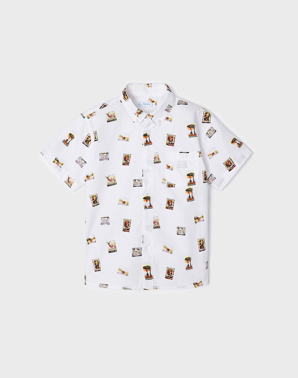 MAYORAL Πουκαμισο κοντομαν σταμπωτο 3162-42 White