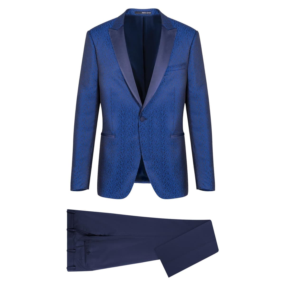 Tuxedo Μπλέ Ρουά Μπροκάρ 100% Wool Touch (Modern Fit)