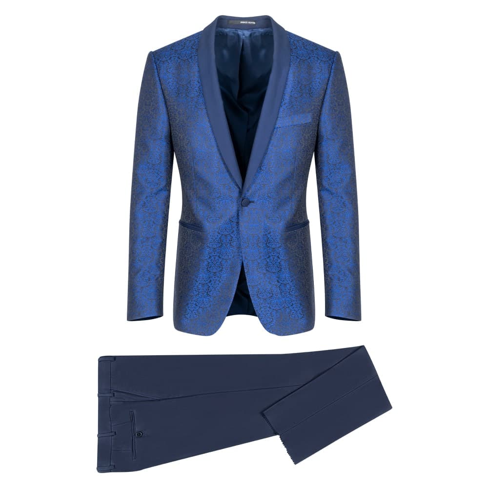 Tuxedo Μπλε Ρουά Μπροκάρ (Modern Fit)
