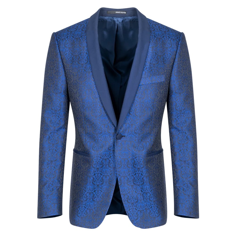 Tuxedo Μπλε Ρουά Μπροκάρ (Modern Fit)