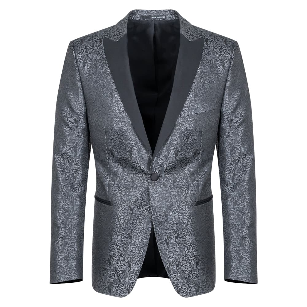 Tuxedo Γκρι Μπροκάρ (Modern Fit)