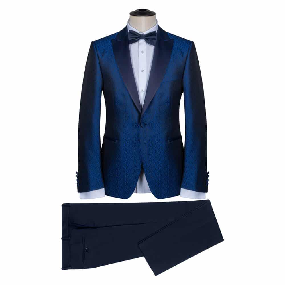 Tuxedo Μπλέ Ρουά Μπροκάρ 100% Wool Touch (Modern Fit)