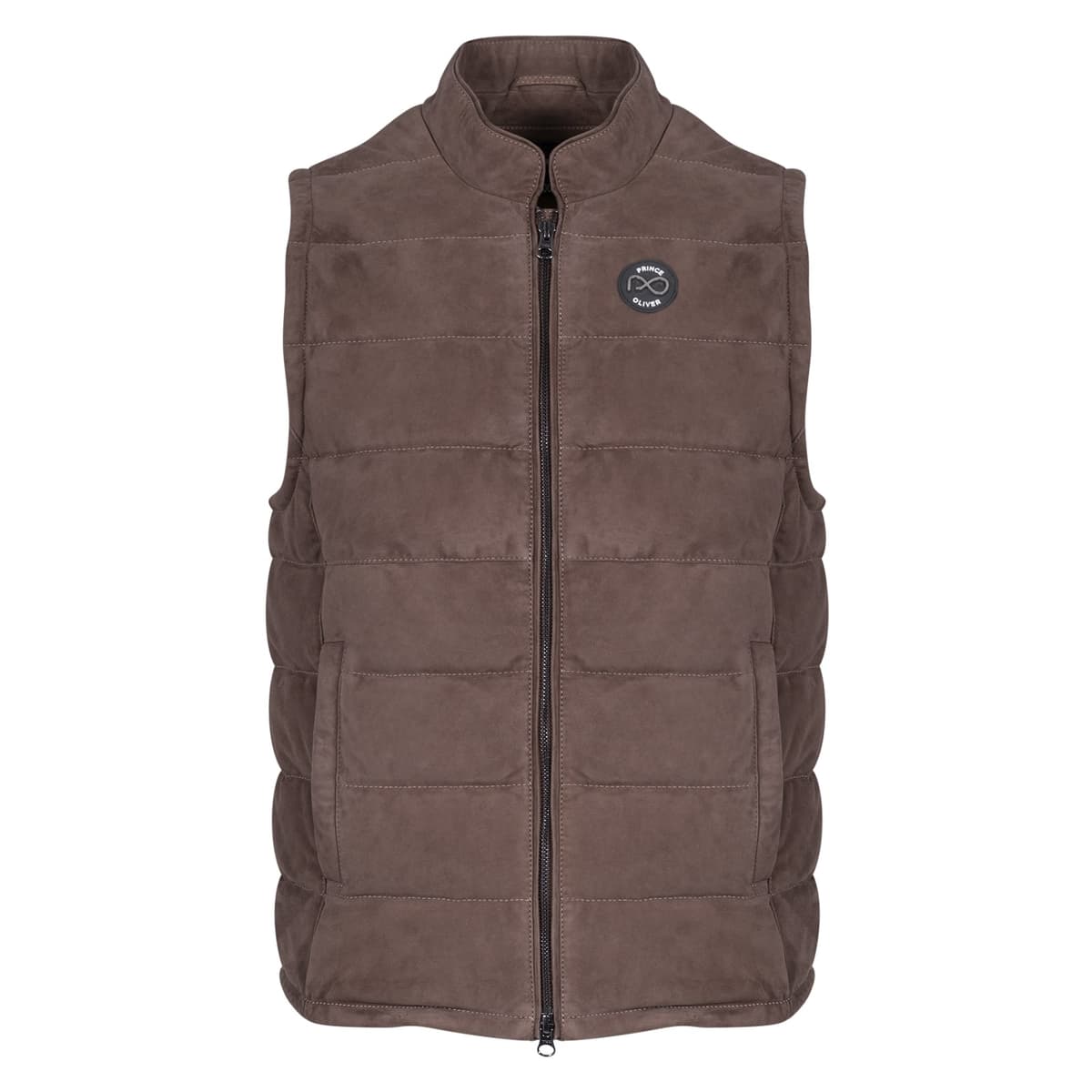 Σουέντ Αμάνικο Μπουφάν Καφέ 100% Goat Leather (Modern Fit)