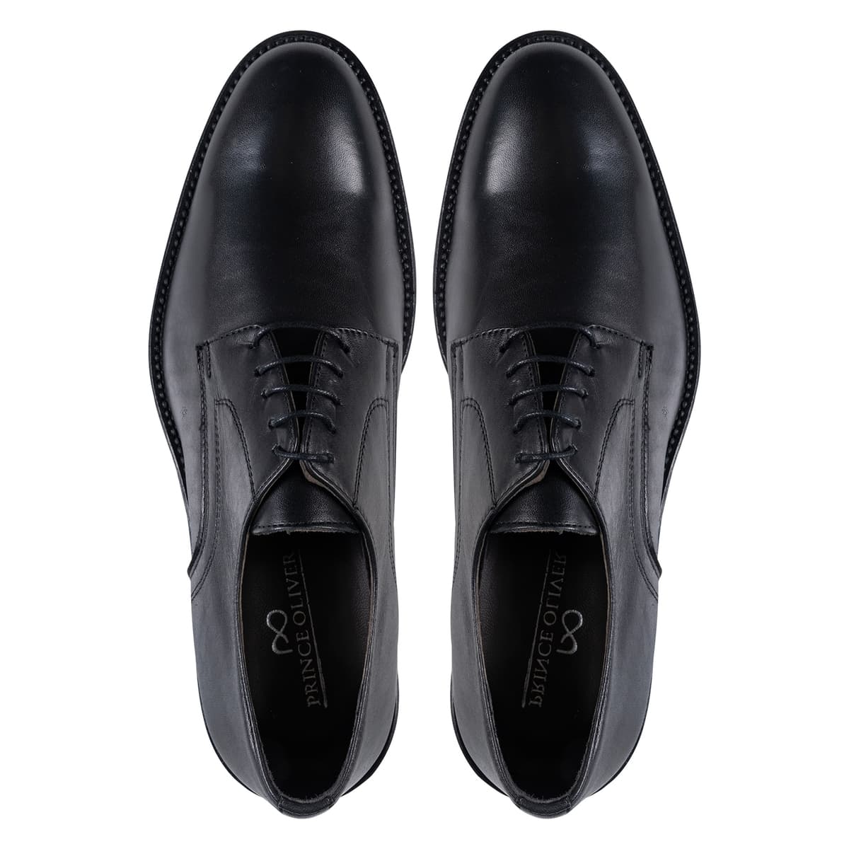 Derby Μαύρα Leather Shoes