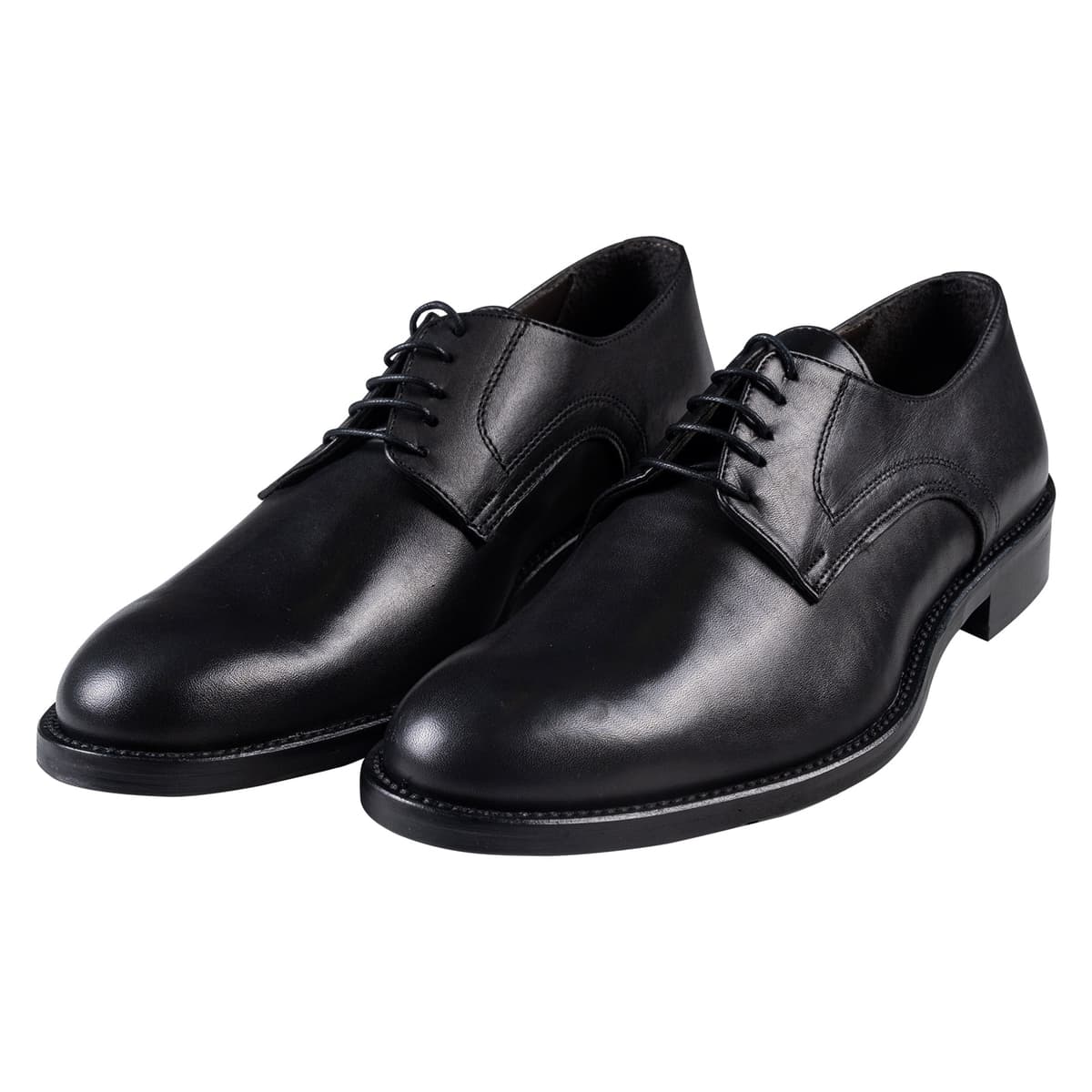 Derby Μαύρα Leather Shoes
