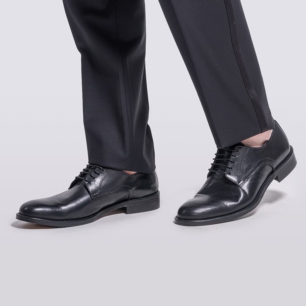 Derby Μαύρα Leather Shoes