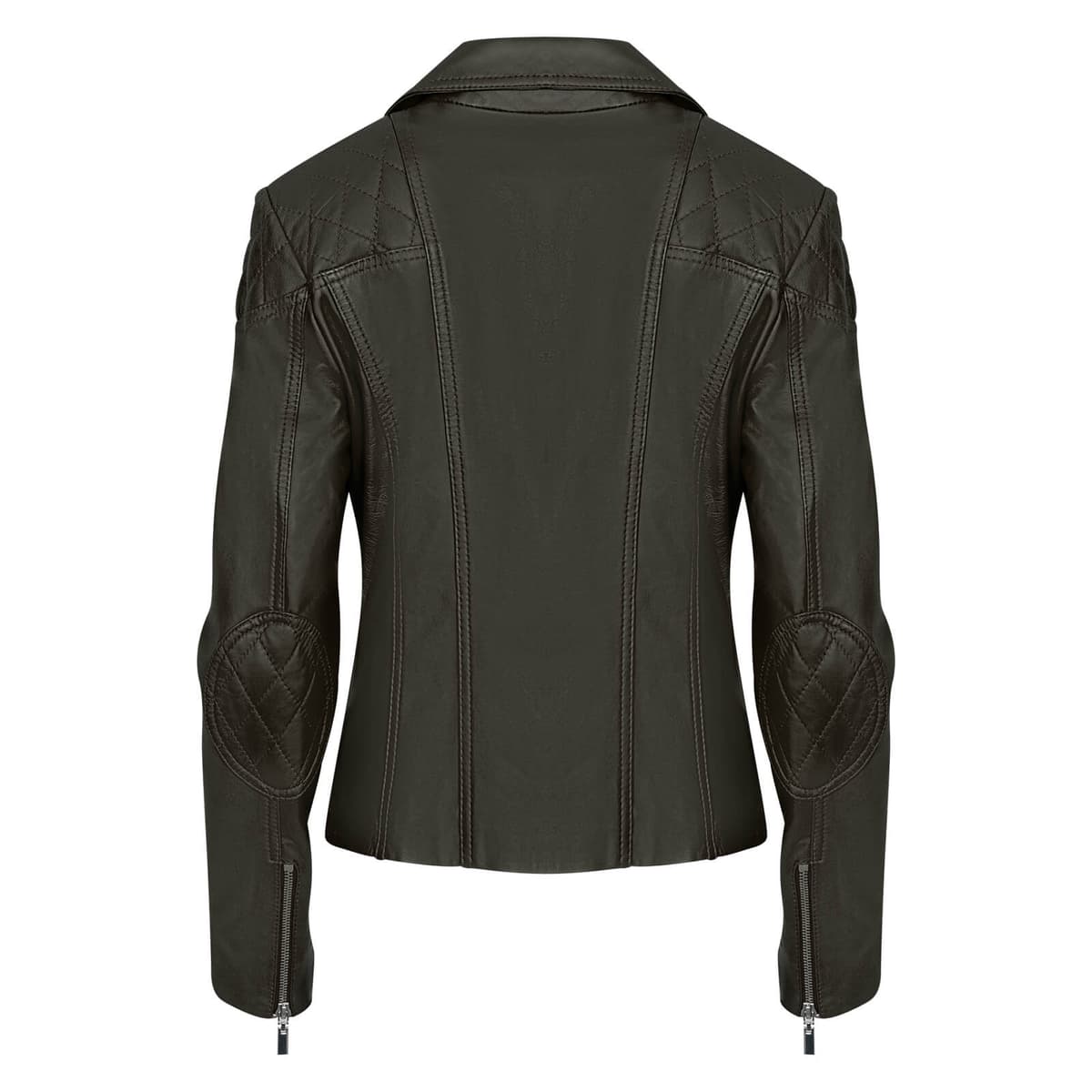 Δερμάτινο Μπουφάν Σκούρο Λαδί 100% Leather