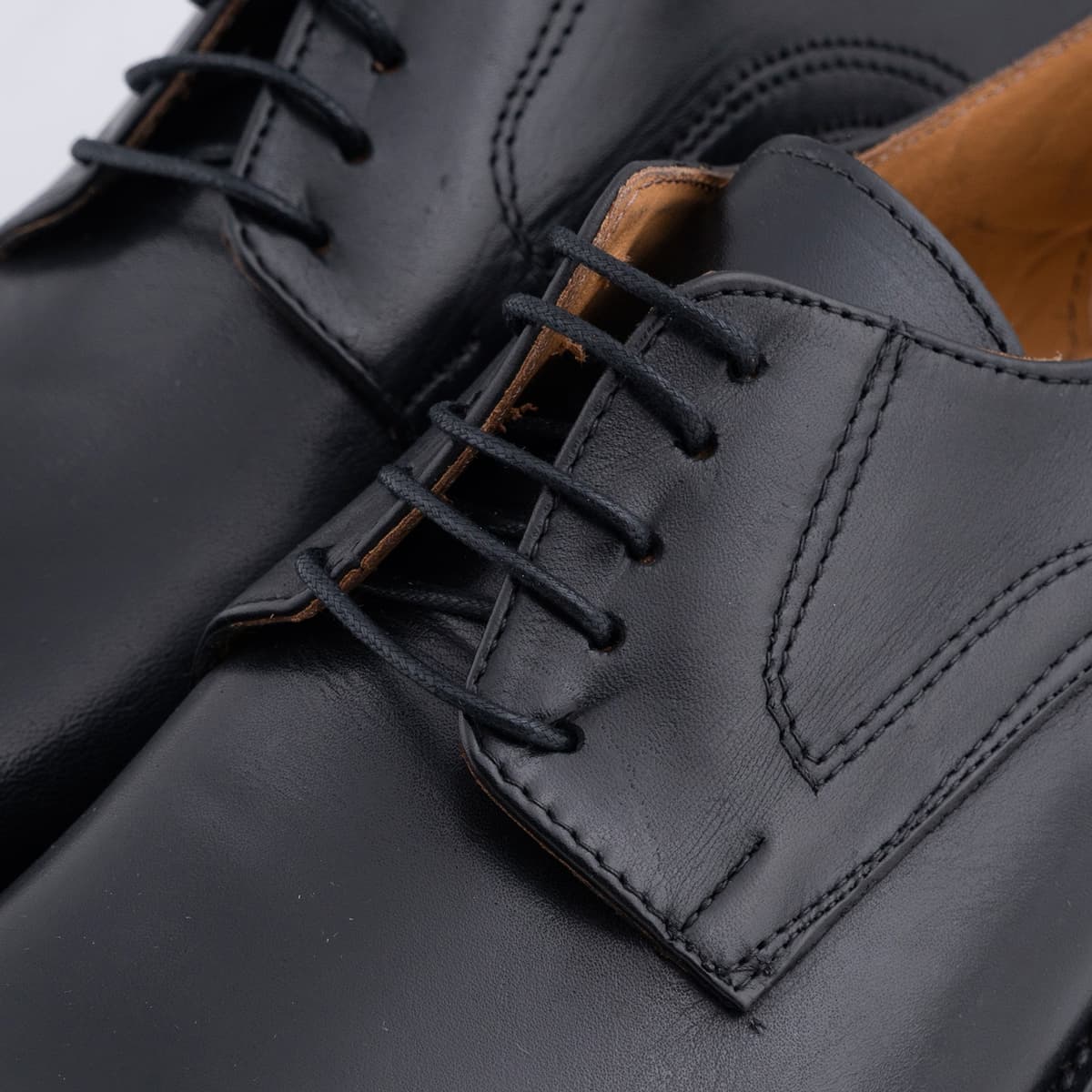 Derby Μαύρο Leather Shoes
