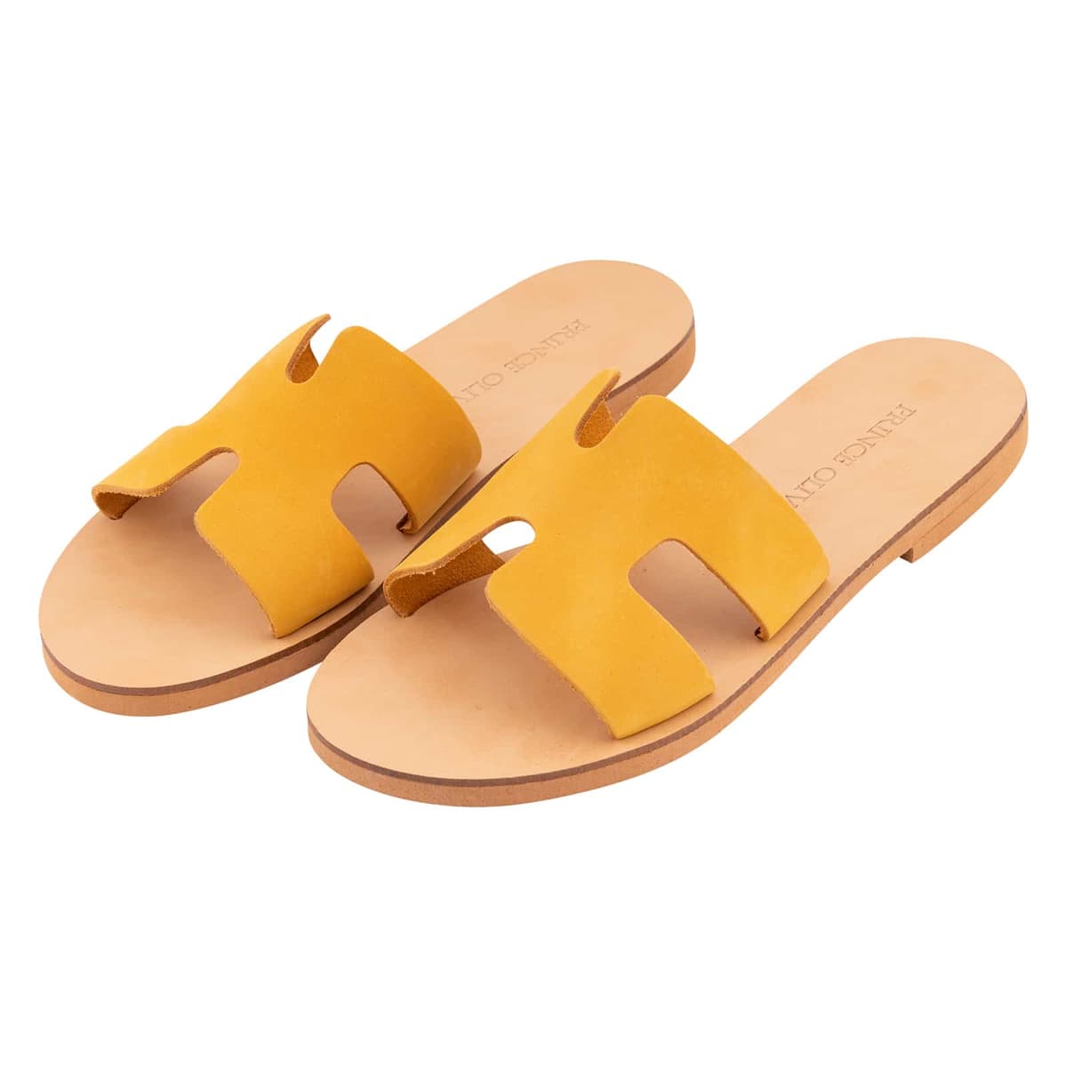 Δερμάτινα Σανδάλια Κίτρινα