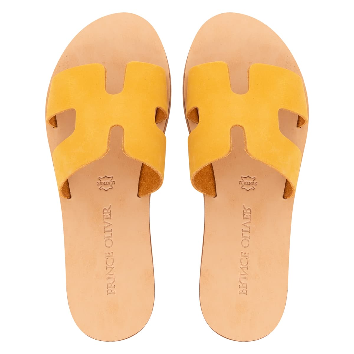 Δερμάτινα Σανδάλια Κίτρινα